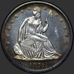 аверс 50¢ (half) 1871 "USA - 50 Cents (Half Dollar) / 1871 - Proof"