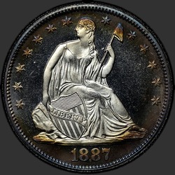 аверс 50¢ (half) 1887 "USA - 50 centů (půldolar) / 1887 - Důkaz"