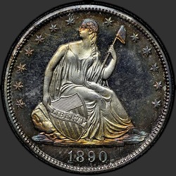аверс 50¢ (half) 1890 "USA - 50 Cents (Half Dollar) / 1890 - Proof"