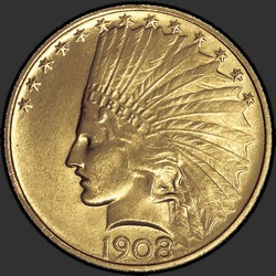 аверс 10 dollars américains 1908 "USA - 10 Dollars / 1908 - Indian Head $10 1908"