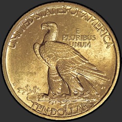 реверс 10 dollars américains 1908 "USA - 10 Dollars / 1908 - D Sans Motto"