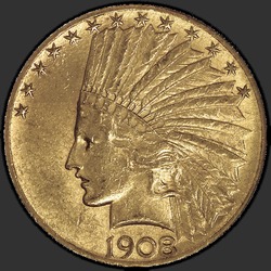 аверс 10 dollars américains 1908 "USA - 10 Dollars / 1908 - S"