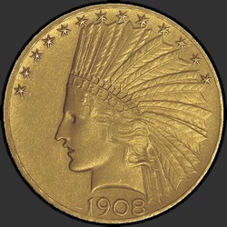 аверс 10 dollars américains 1908 "États-Unis - 10 Dollars / 1908 - Preuve"
