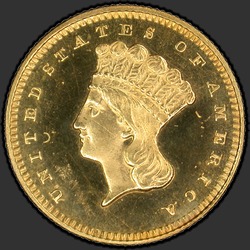 аверс 1$ (buck) 1857 "USA - 1 Dollar / 1857 - Gold Dollar 1857"