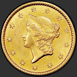 аверс 1$ (buck) 1849 "USA - 1 Dollar / 1849 - OUVERT COURONNE MS"