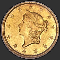 аверс 1$ (buck) 1849 "USA - 1 Dollar / 1849 - C OUVERT COURONNE MS"