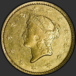аверс 1$ (buck) 1849 "USA - 1 Dollar / 1849 - C ZAVŘENO věnec MS"