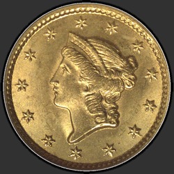 аверс 1$ (buck) 1851 "USA - 1 Dollar / 1851 - Gold Dollar 1851"