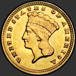 аверс 1$ (buck) 1857 "USA - 1 Dollar / 1857 - D"