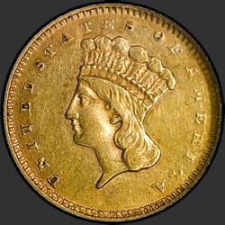 аверс 1$ (buck) 1857 "USA - 1 Dollar / 1857 - S"