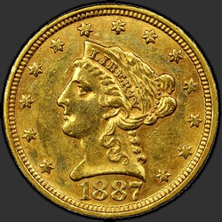 аверс 2.5 Dollars 1887 "USA - 2,5 Dollars / 1887 - P"
