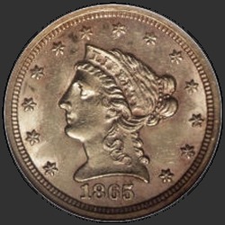 аверс 2.5 Dollars 1865 "USA - 2.5 Dollars / 1865 - S"