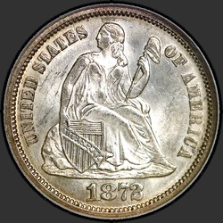 аверс 10¢ (dime) 1872 "USA - Dime / 1872"