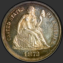 аверс 10¢ (dime) 1872 "USA - Dime / 1872 - Dowód"