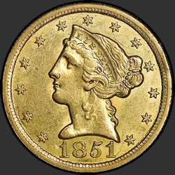 аверс 5 dollars (US) 1851 "USA - 5 Dollars / 1851 - O"