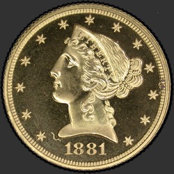 аверс 5 dollari (USA) 1881 "USA - 5 Dollars / 1881 - Liberty Head $5 1881"