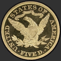 реверс 5 dollari (USA) 1881 "USA - 5 Dollars / 1881 - Liberty Head $5 1881"