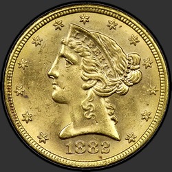 аверс 5 dólares (US) 1882 "USA - 5 Dollars / 1882 - P"