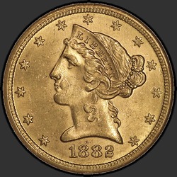 аверс 5 δολάρια (ΗΠΑ) 1882 "USA - 5 Dollars / 1882 - S"
