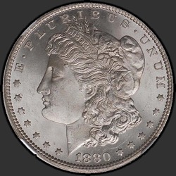 аверс 1$ (buck) 1880 "USA - 1 Dollar / 1880 - O MS"