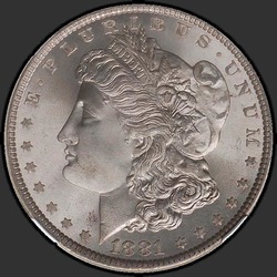 аверс 1$ (buck) 1881 "USA - 1 Dollar / 1881 - Morgan Dollar 1881"