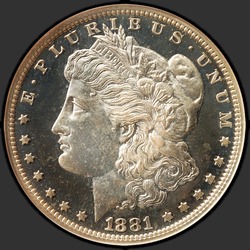 аверс 1$ (buck) 1881 "USA - 1 Dollaro / 1881 - Morgan Dollaro 1881 / Proof"