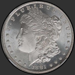аверс 1$ (buck) 1881 "USA - 1 Dollar / 1881 - O MS"