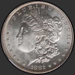 аверс 1$ (buck) 1882 "USA - 1 Dollar / 1882 - O MS"