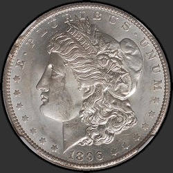 аверс 1$ (buck) 1896 "USA - 1 Dollar / 1896 - O MS"