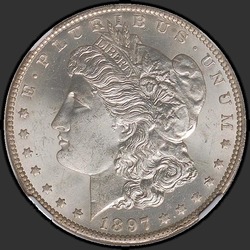 аверс 1$ (buck) 1897 "USA - 1 Dollar / 1897 - O MS"