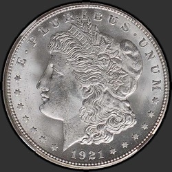 аверс 1$ (бак) 1921 "USA - 1 Dollar / 1921 - S MS"