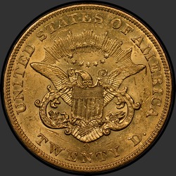 реверс 20 dollars américains 1856 "USA - 20 Dollars / 1856 - Liberty Head $20 1856"