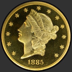 аверс 20 dollars américains 1885 "USA - 20 Dollars / 1885 - PF"