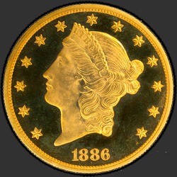 аверс 20 dollars américains 1886 "USA - 20 Dollars / 1886 - PF"
