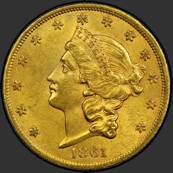 аверс 20 dollars (US) 1861 "USA - 20 Dollars / 1861 - Liberty Head $20 1861"
