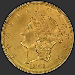аверс 20 dollars (US) 1861 "USA - 20 Dollars / 1861 - MS"