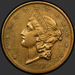 аверс 20 dollars (US) 1861 "USA - 20 Dollars / 1861 - MS"