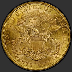 реверс 20 dollars (US) 1877 "USA - 20 Dollars / 1877 - MS"