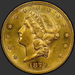аверс 20 dollars (US) 1879 "USA - 20 Dollars / 1879 - MS"