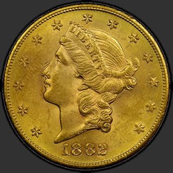 аверс 20 dollars (US) 1882 "USA - 20 Dollars / 1882 - MS"