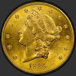 аверс 20 dollars (US) 1885 "USA - 20 Dollars / 1885 - MS"