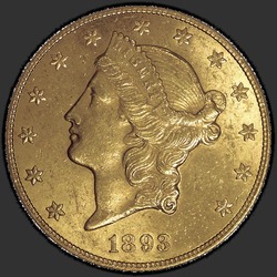 аверс 20 dollars (US) 1893 "USA - 20 Dollars / 1893 - MS"