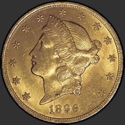 аверс 20 dollars américains 1896 "USA - 20 Dollars / 1896 - MS"