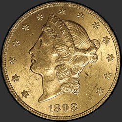 аверс 20 dollars américains 1898 "USA - 20 Dollars / 1898 - MS"