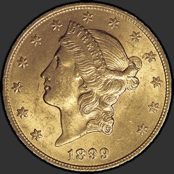 аверс 20 dollars américains 1899 "Etats-Unis - 20 Dollars / 1899 - MS"
