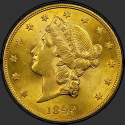 аверс 20 dollars (US) 1899 "USA - 20 Dollars / 1899 - MS"