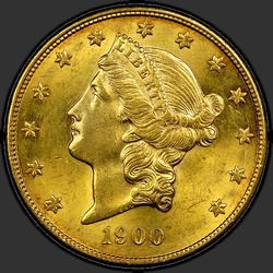 аверс 20 dollars (US) 1900 "USA - 20 Dollars / 1900 - MS"