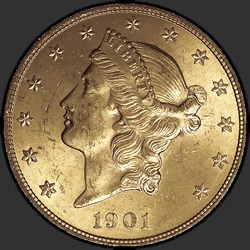 аверс 20 dollars américains 1901 "USA - 20 Dollars / 1901 - MS"