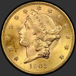 аверс 20 dollars (US) 1903 "USA - 20 Dollars / 1903 - MS"