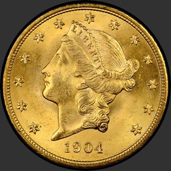 аверс 20 dólares (US) 1904 "USA - 20 Dollars / 1904 - MS"